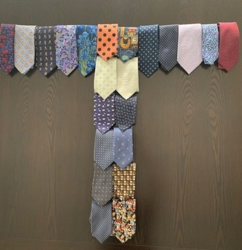 A selection of the author's ties